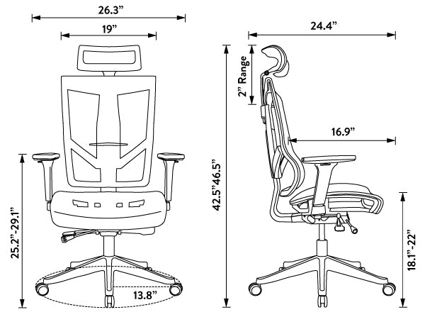 lockable desk drawer diagram