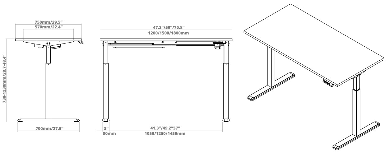cheap standing desk diagram