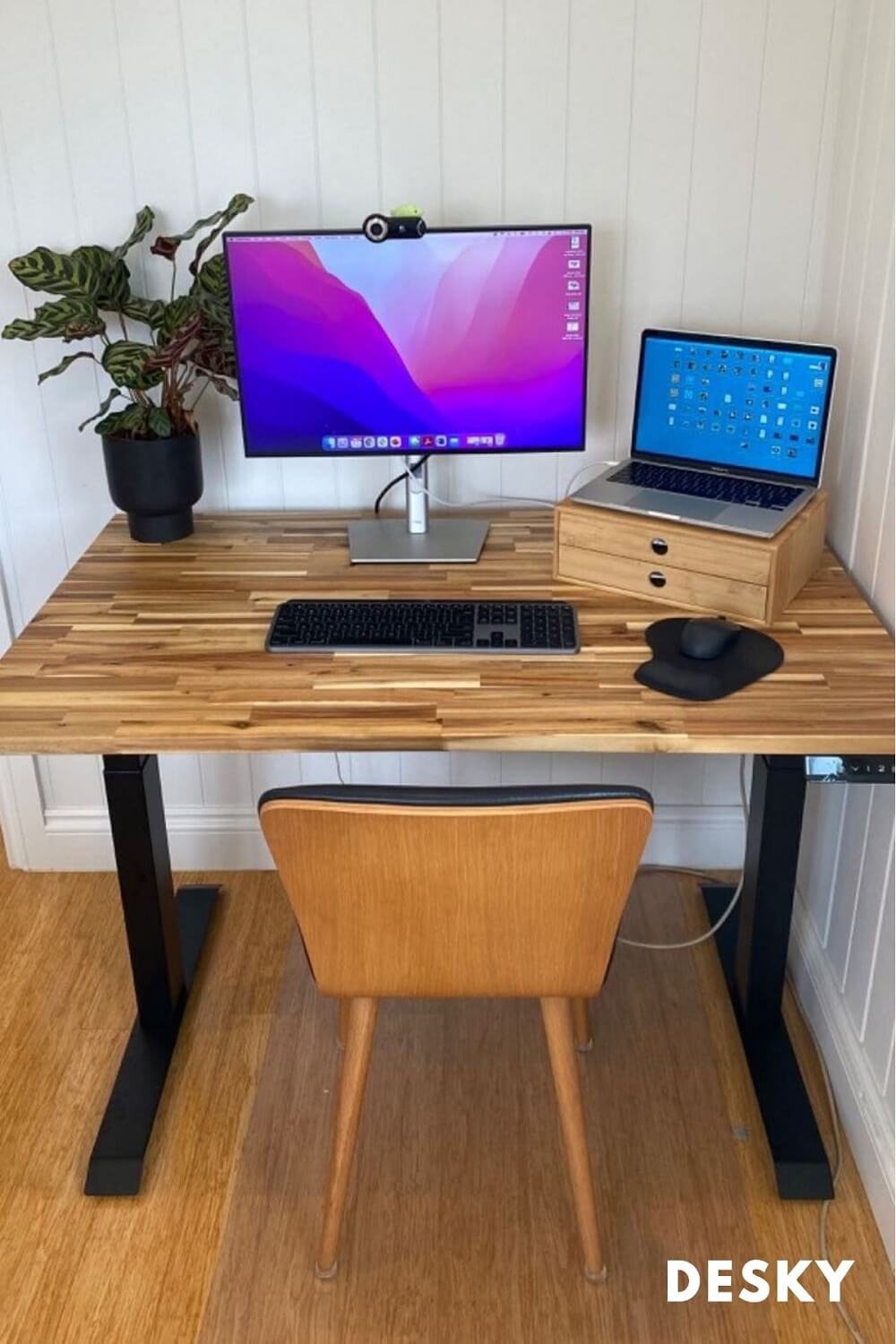Sit stand desk for work from home setup
