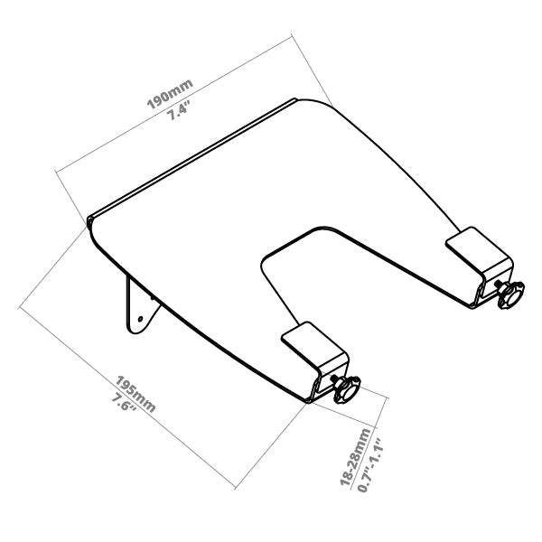 monitor arm and laptop mount diagram