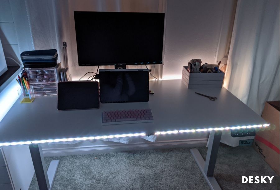 standing desk with led lights