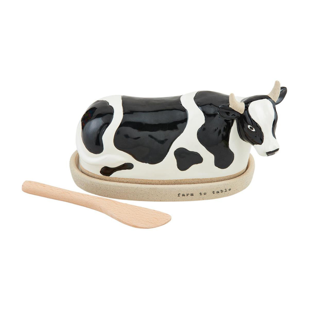 Mud Pie Cow Butter Dish Set