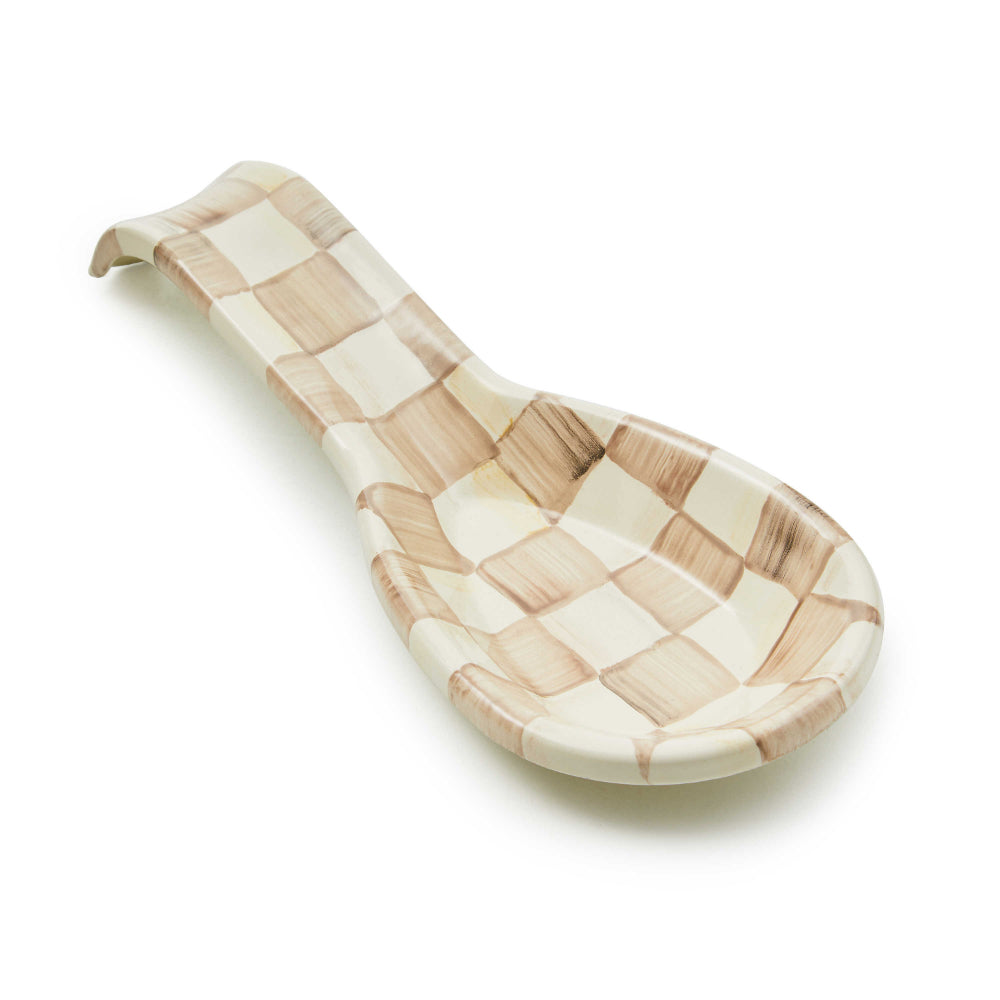 Mackenzie-Childs Mocha Check Spoon Rest