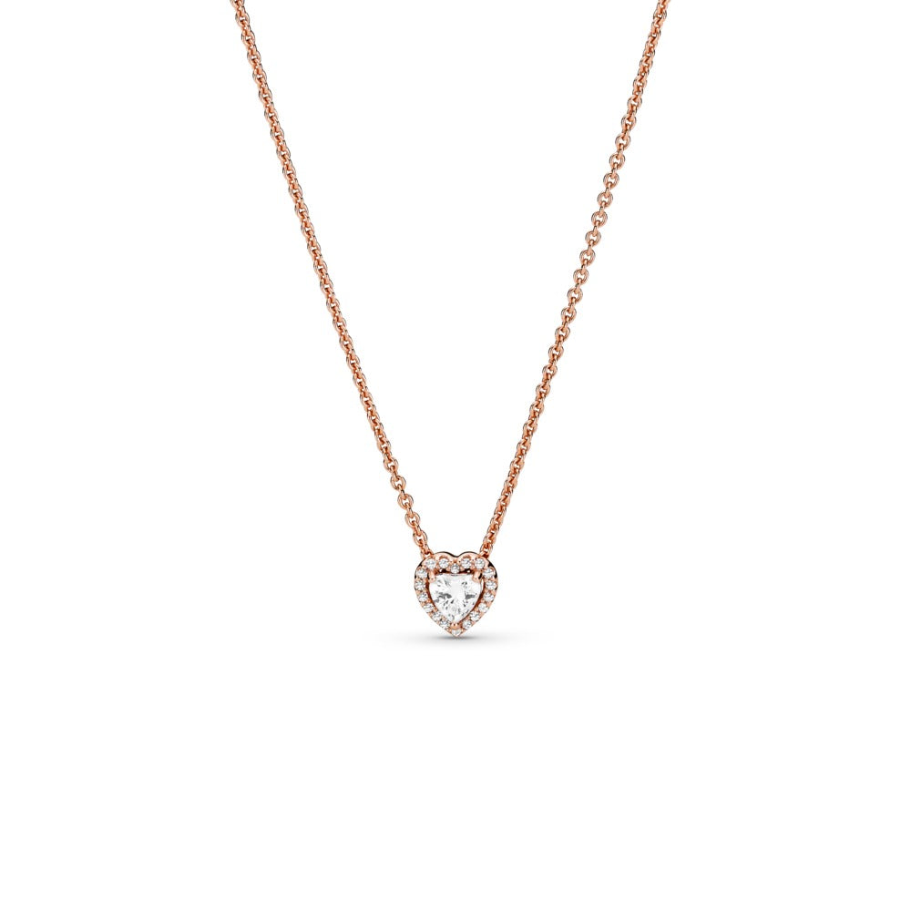 pandora rose gold diamond necklace