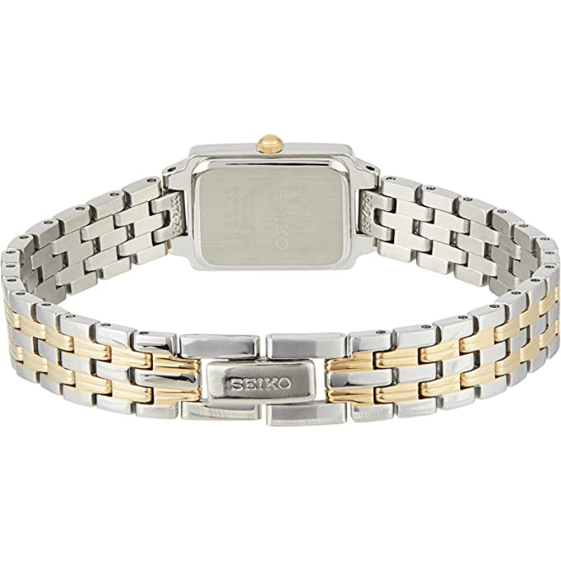 Seiko Essentials Collection White Rectangle Dial Two-Tone Quartz SXGL6 –  Smyth Jewelers