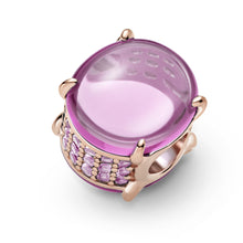 Load image into Gallery viewer, Pandora 14k Rose gold-plated Pink  Oval Cabachon Charm
