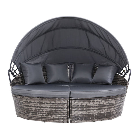 Image of Gardeon Outdoor Lounge Setting Patio Furniture Sofa Wicker Garden Rattan Set Day Bed Grey