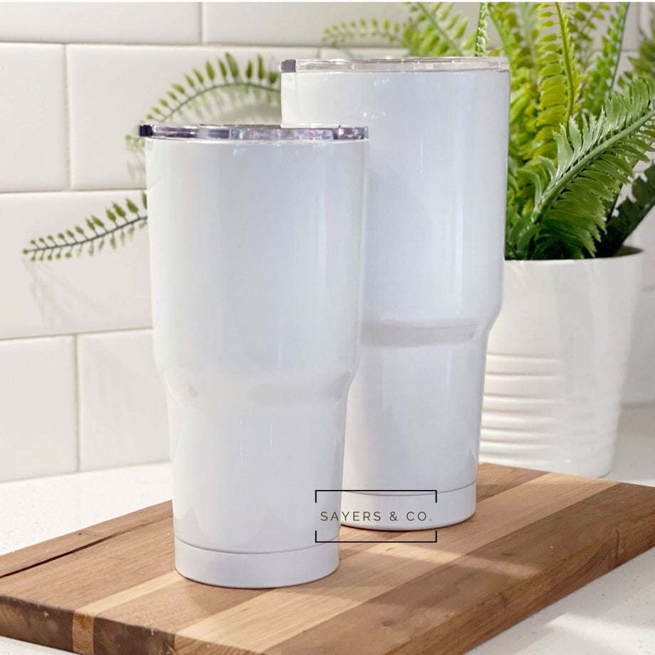 20oz Straight Matte White Sublimation Skinny Tumbler