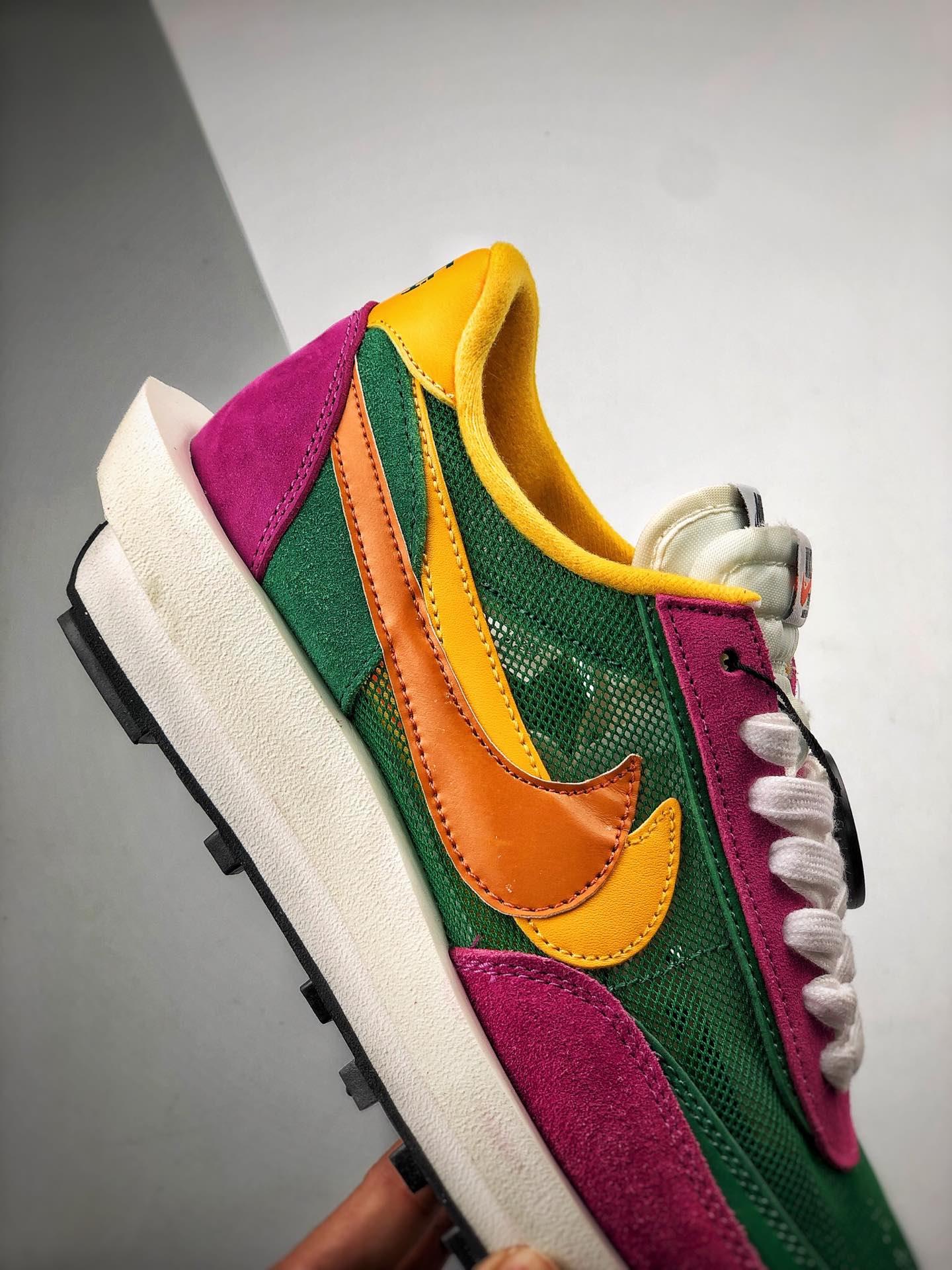 nike sacai green orange