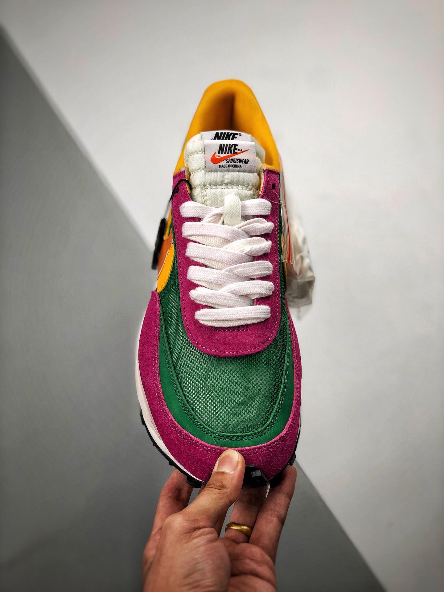 nike sacai green orange