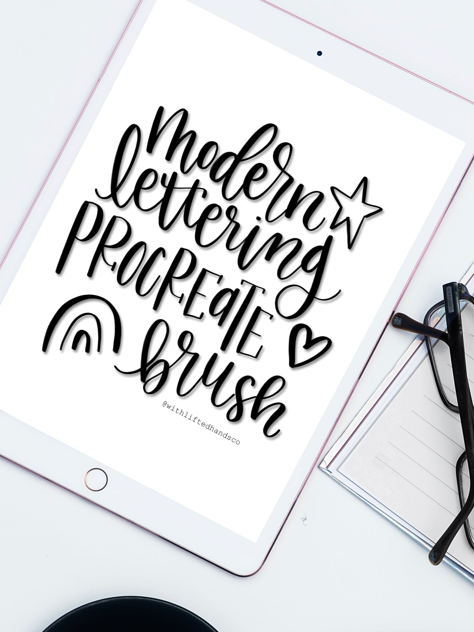 Modern lettering procreate brush by with lifted hands co