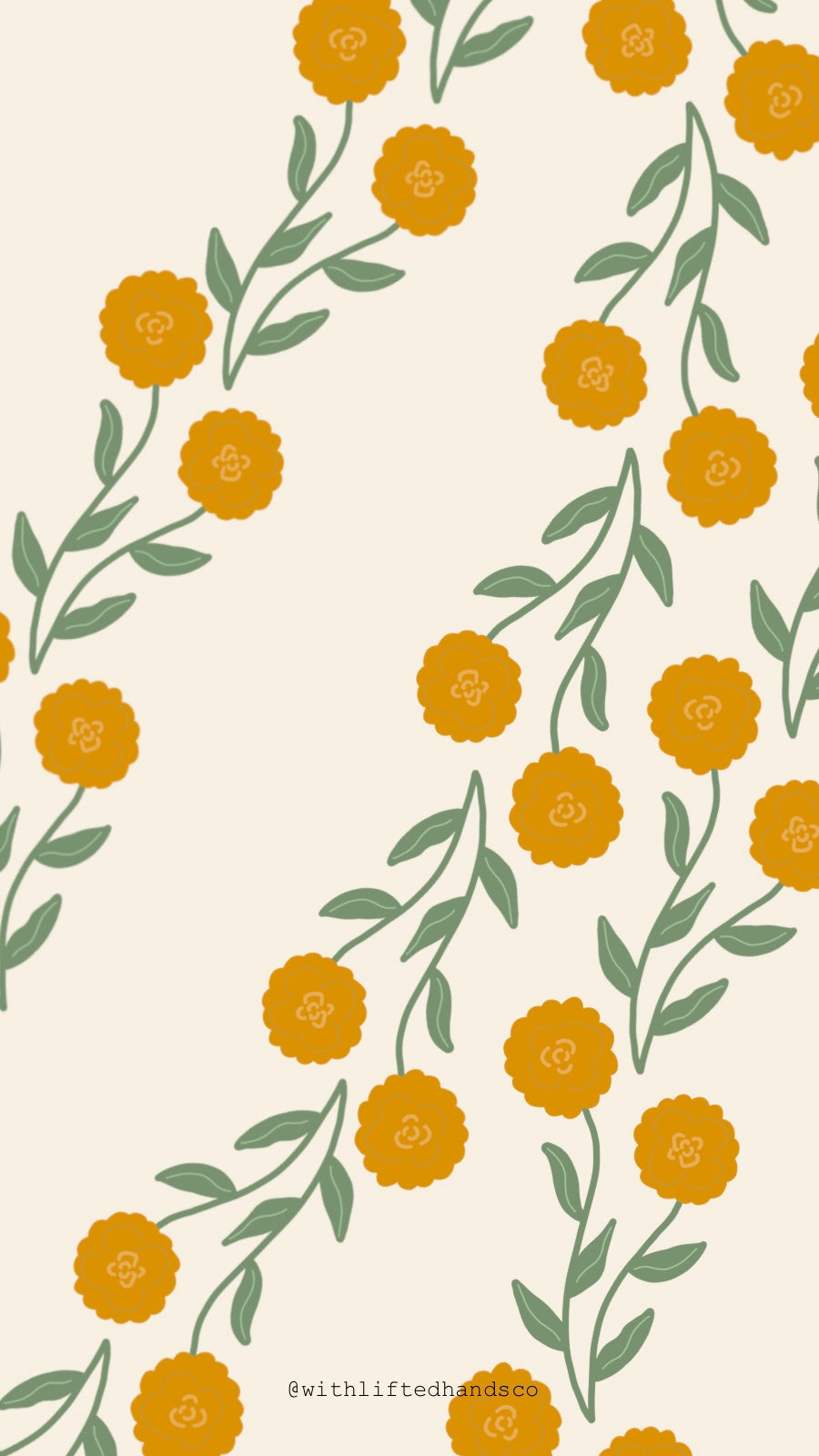 Marigold fall flowers phone wallpaper