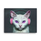 Cat With Headphones - Canvas Print