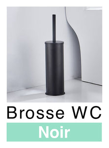 dww-brosse wc noir mat brosse toilette noire balai toilette wc avec  couvercle brosses wc et støtter lang manche balayette wc plastique pour  salle de