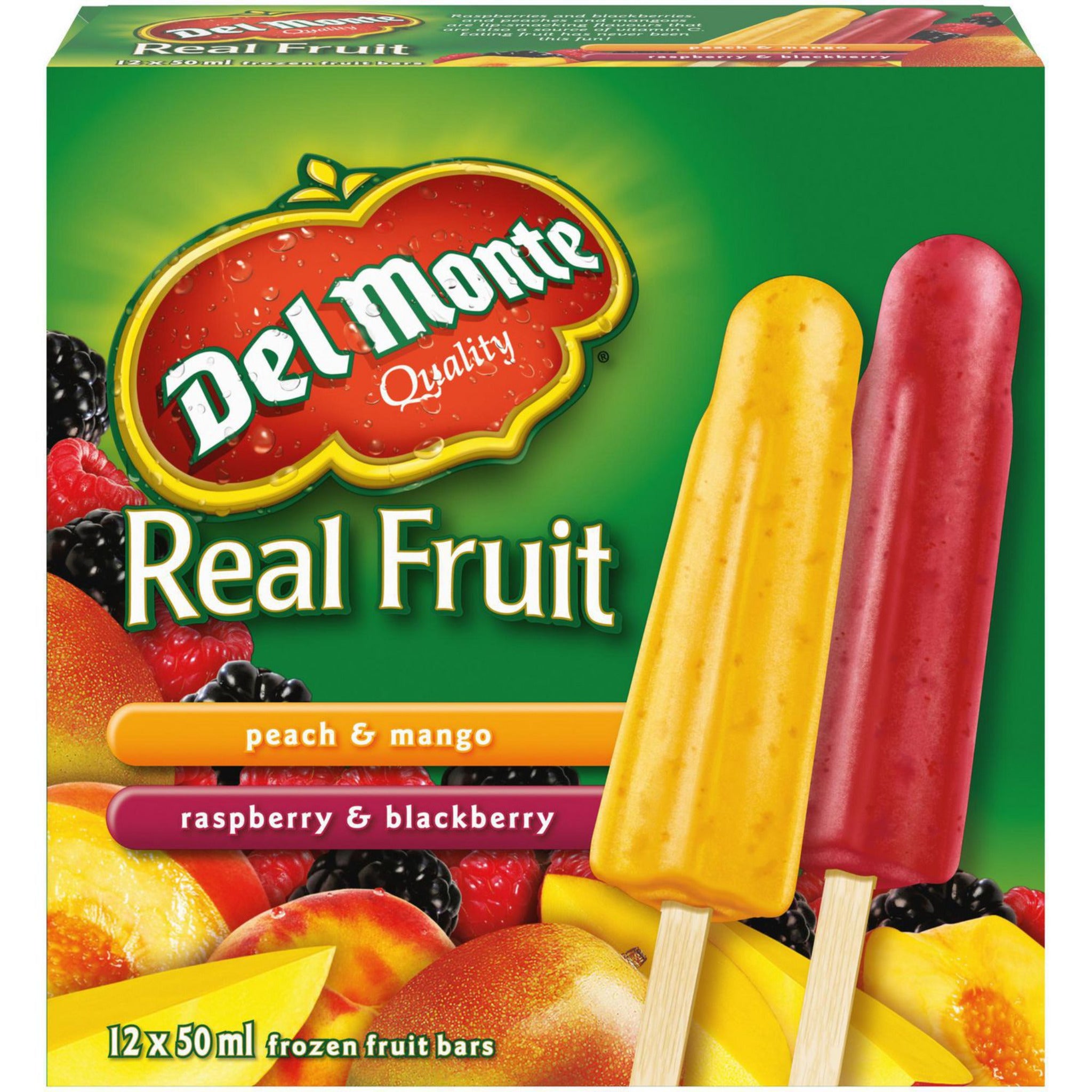 DEL MONTE Real Fruit Bars Peach Mango & Raspberry Blackberry 10×50 ml –  Badrishop