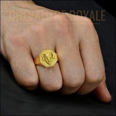 bague chevaliere en or jaune 18 carat bélier