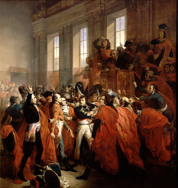 Colpo 
di
Stato
: Napoleone scioglie il Consiglio dei Cinque Centesimi (dipinto a olio di François Bouchot)