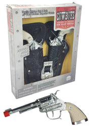 Cowboy Gunslinger Double Holster Paper Roll Cap Gun Set | poptoptoys.