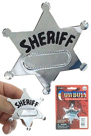 Western Sheriff Badge Silver Star | poptoptoys.