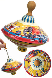 Humming Circus Spinning Big Top Tin Toy | poptoptoys.