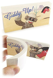 Sock Monkey Giddy Up Cute Flip Book | poptoptoys.