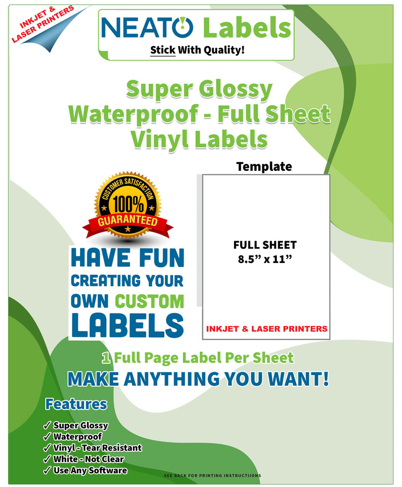 10 Sheets Waterproof Vinyl Sticker Paper A4 Sheet Self Adheisve