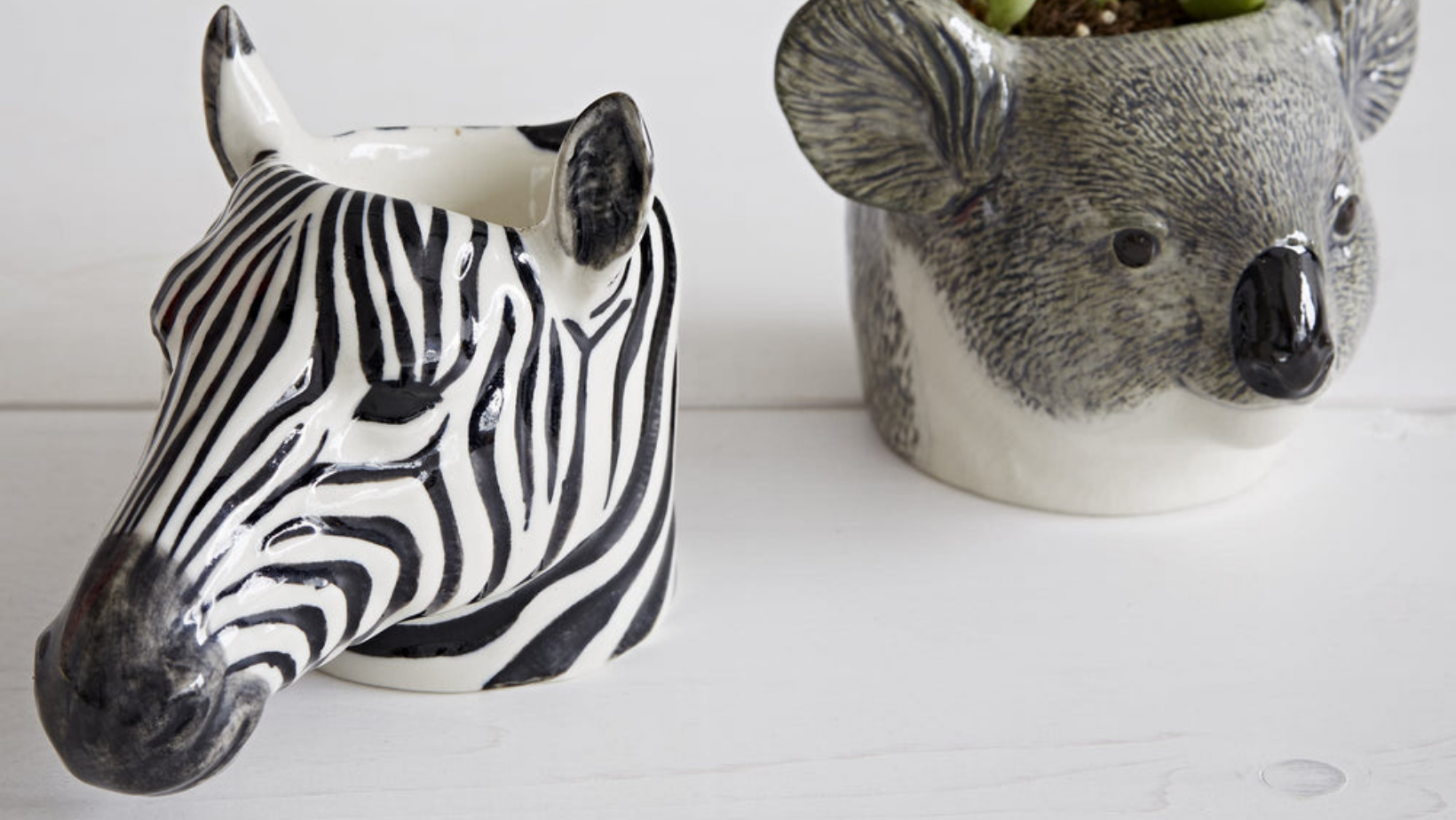 Zebra and Koala Egg Cups