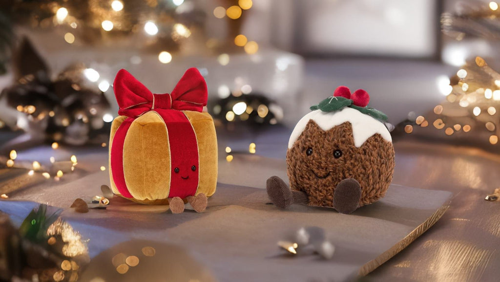 Christmas Jellycats of 2023, Jellycat Amuseable Christmas Pudding, Jellycat Amuseable Christmas Present