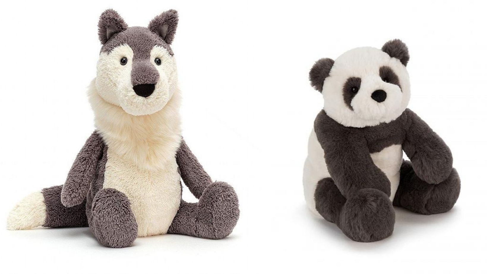 Jellycat Wolf and Panda Cub Soft Toys