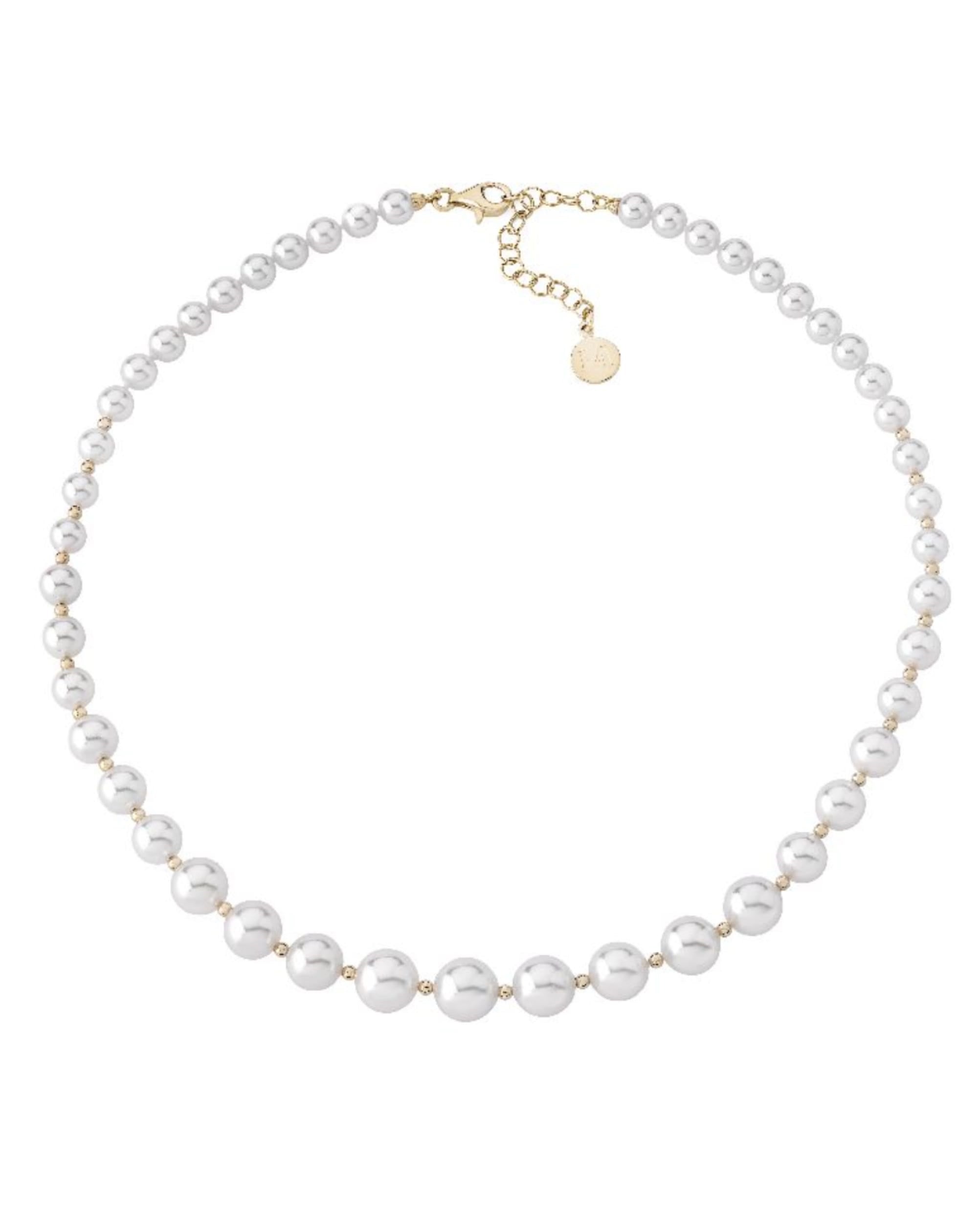 Majorica Pearl Necklace, Sterling Silver and Organic Man Made Pearl Pendant  with Cubic Zirconia Accents - Macy's