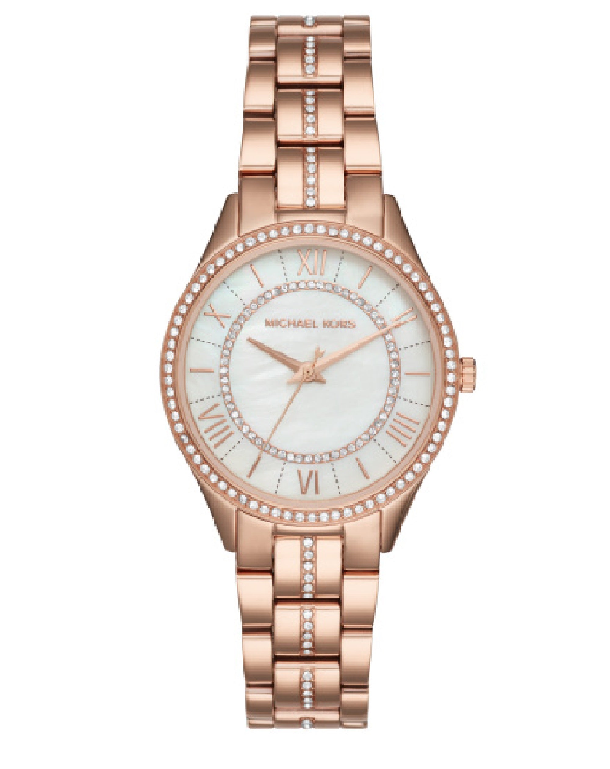 michael kors rose gold diamante watch