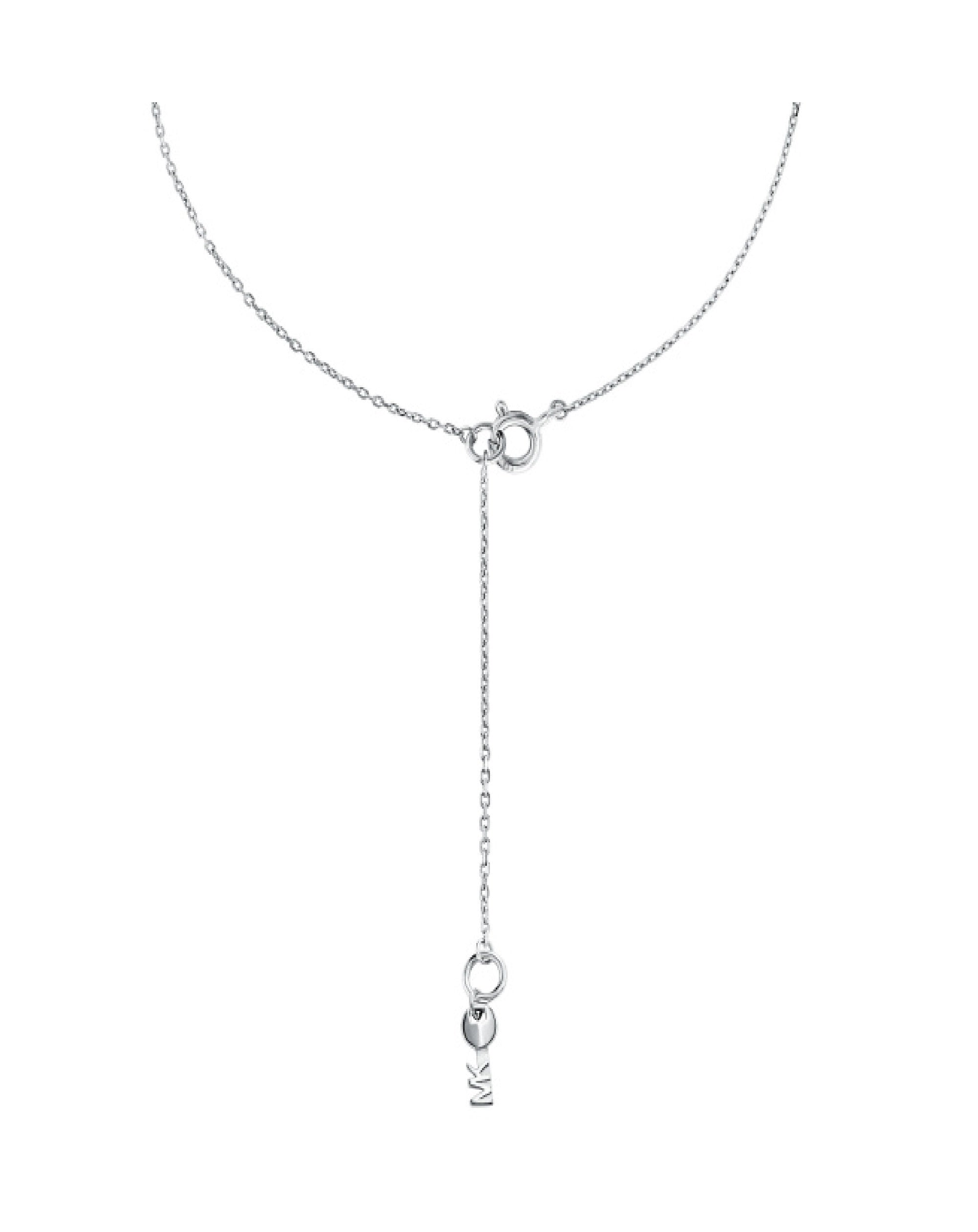 michael kors silver pendant necklace