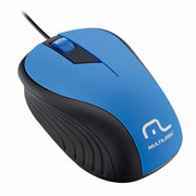Mouse Multilaser MO226 Com Fio USB Azul E Preto - Forcetech