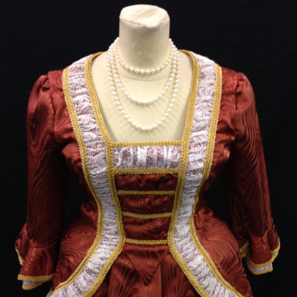 18th Century Dress in Rust, Gold & Cream – Mad World Fancy Dress
