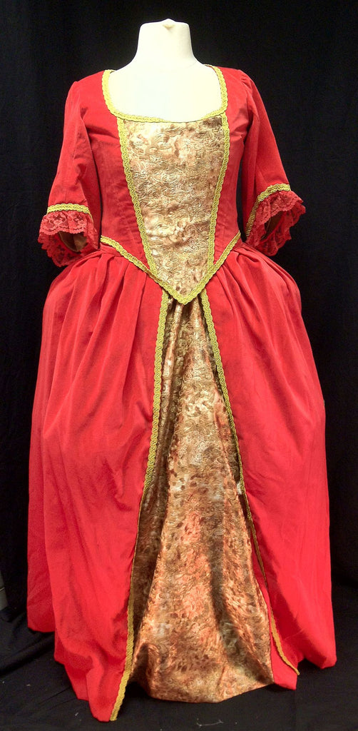 18th Century Dress in Red and Gold – Mad World Fancy Dress