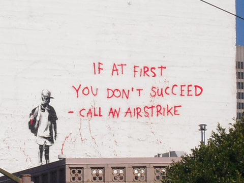 Banksy Airstrike Wall Art - Strive for peace
