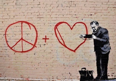 Banksy Listen to your heart Wall Art Canvas Print