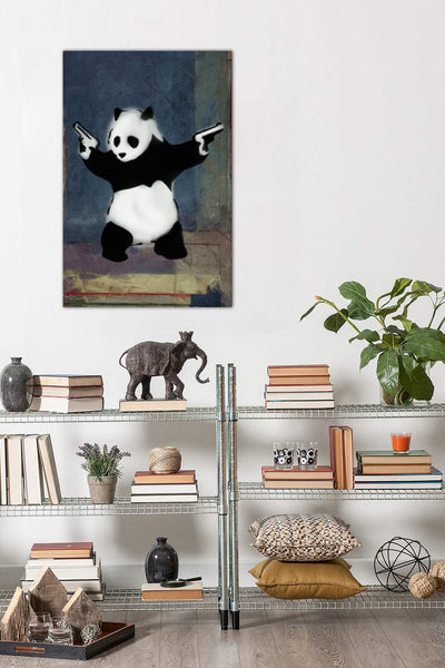 Banksy Panda with Guns wall art canvas