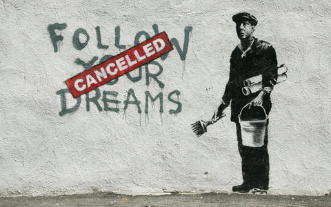 Banksy graffiti follow your dreams wall art canvas print