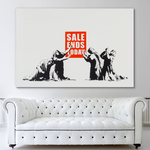 Banksy Sale Ends Today Wall Art Canvas Print 