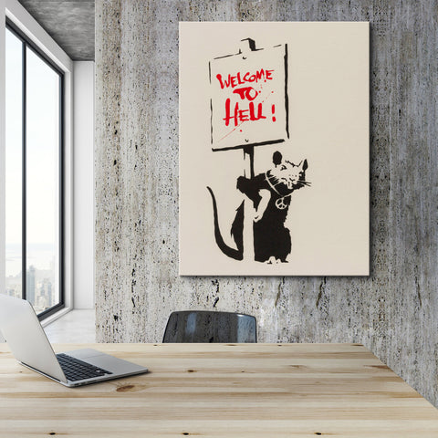 Banksy Welcome to Hell Canvas Wall Art