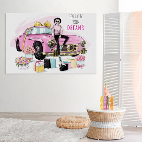 Fashion Canvas Wall Art Print Follow Your Dreams