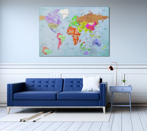 Canvas print world map wall art
