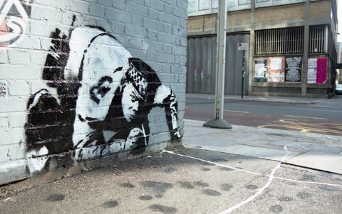 banksy graffiti street art canvas policeman