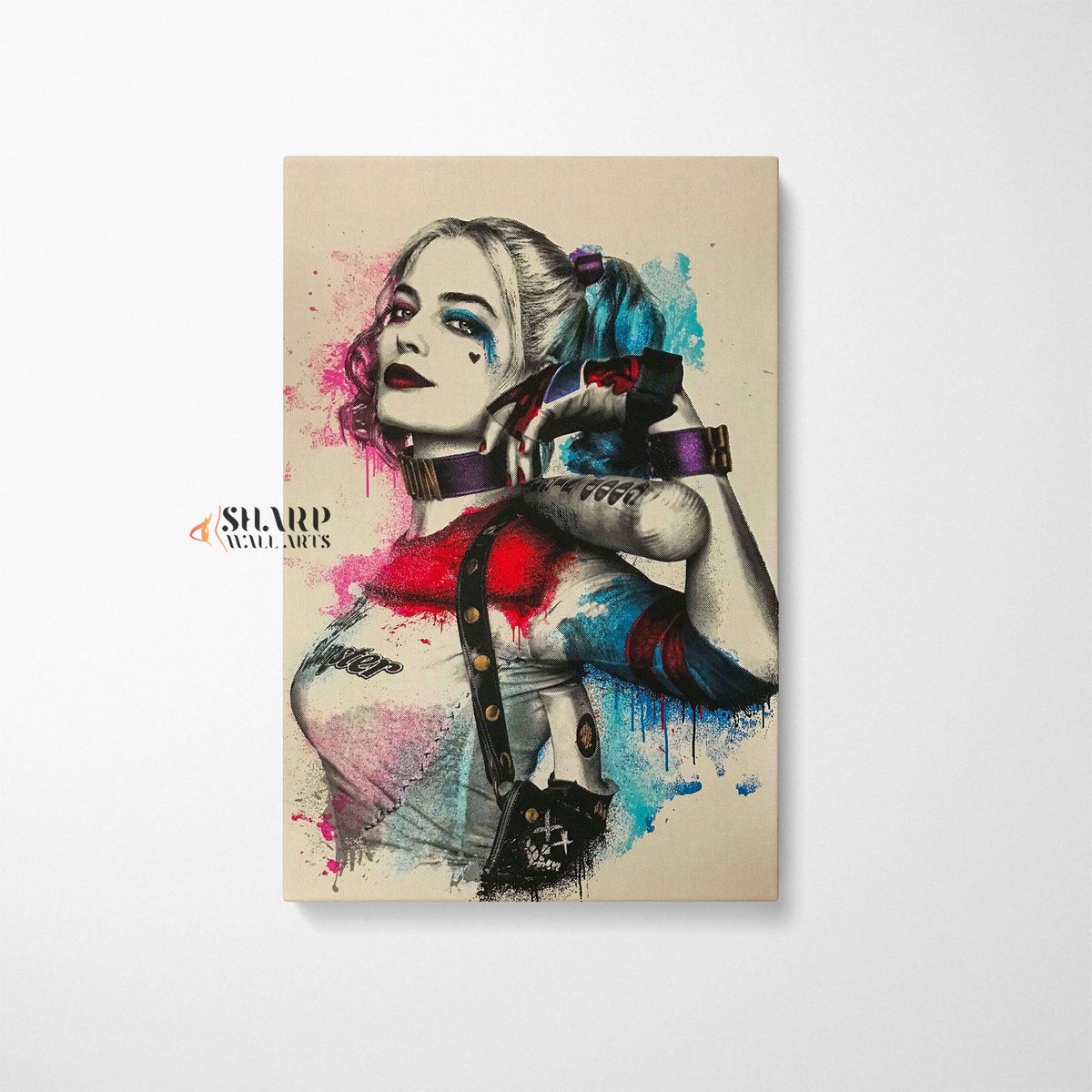 Harley Quinn (Margot Robbie) Canvas Wall Art Print Framed Ready To Hang