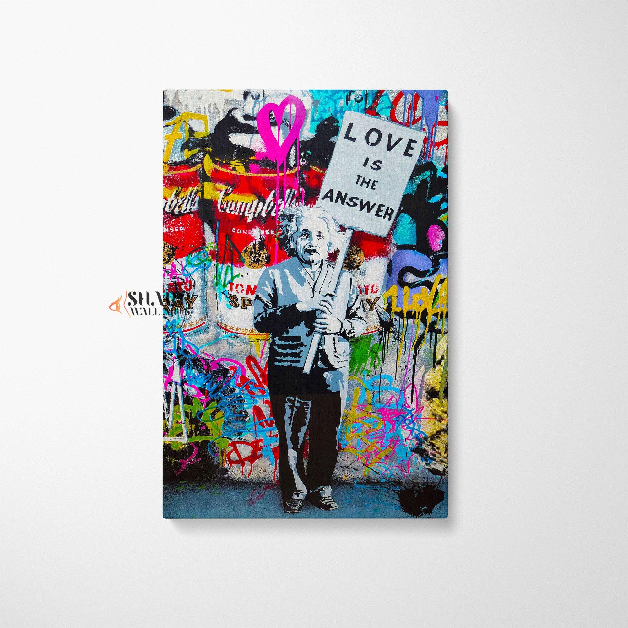 Graffiti Banksy Love Is All We Need Canvas – ClockCanvas