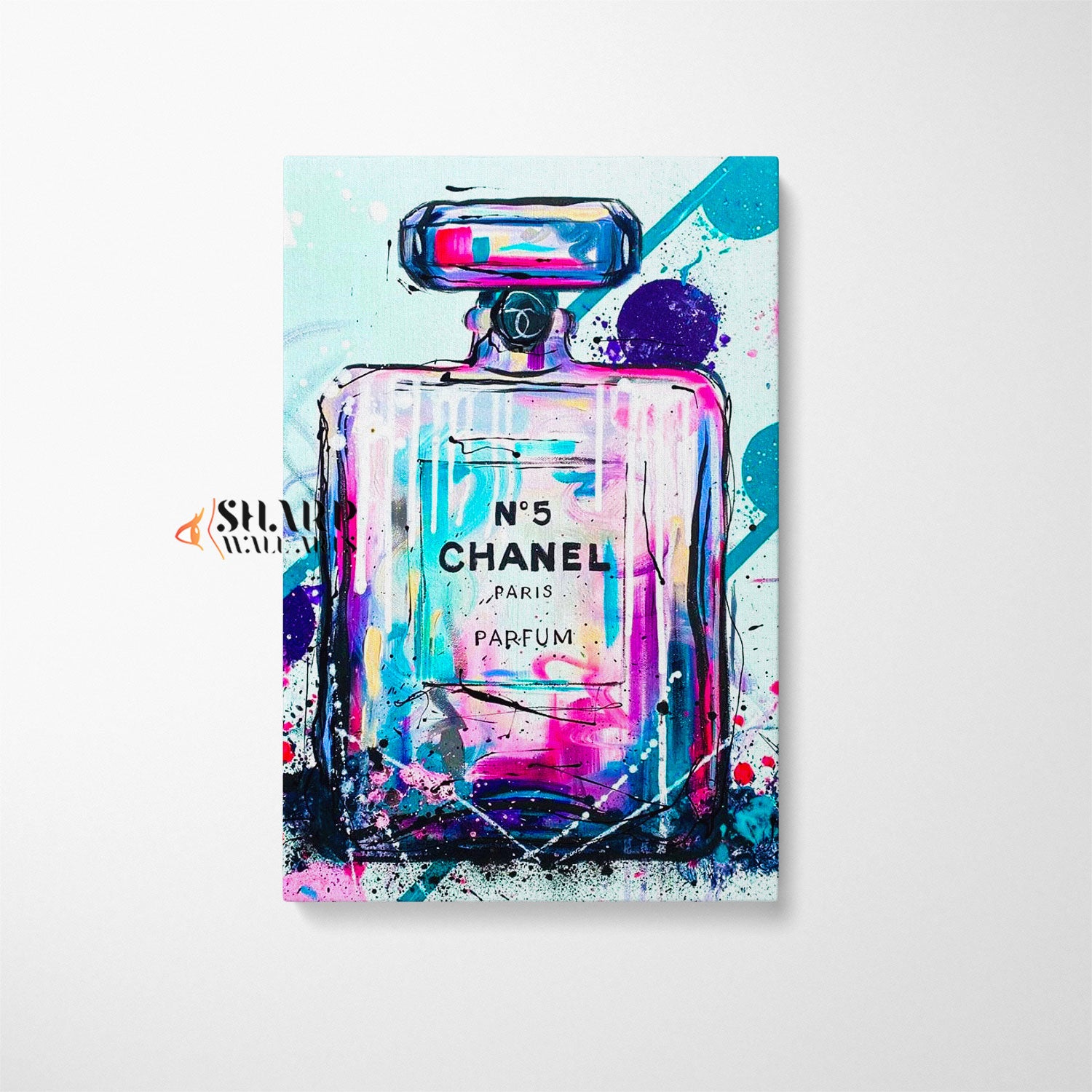 Chanel Perfume Bottle Graffiti Canvas Wall Art – SharpWallArts