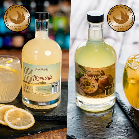 2023 Royal Austrlian Spirits Awards Winners Newy Distillery Limoncello and Passionfruit Gin