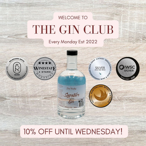 Newy Distillery The Gin Club. 10% off a selected gin every Monday. This week 10% off multi-awad-winning Signature Gin