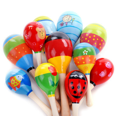 wooden baby maracas